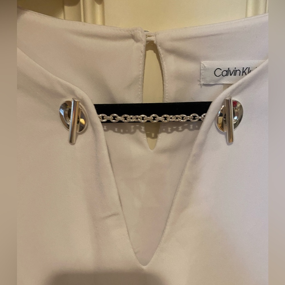 Calvin Klein White Blouse Size L